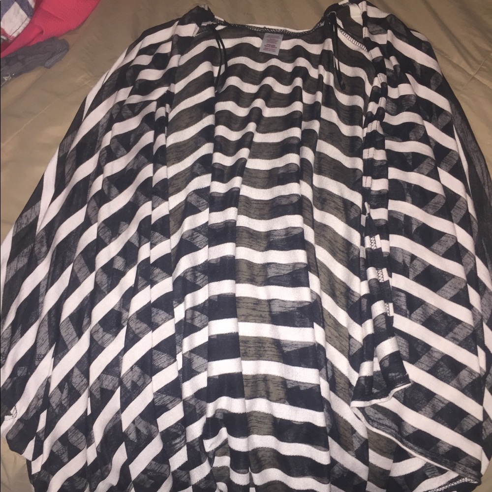 black and white cardigan